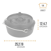 Petromax 1.6L Cast Iron Dutch Oven